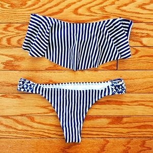 Solkissed Navy Striped Bikini